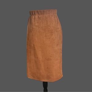 Slinky Brand Faux Suede Elastic Waist Pull On Pencil Skirt Size Medium
